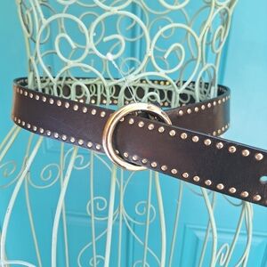 Genuine Italian Leather Studded Belt Womens